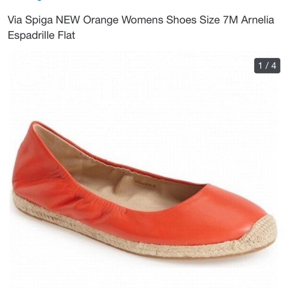 Orange Via Spiga Arnelia Ballet Espadrille Flats